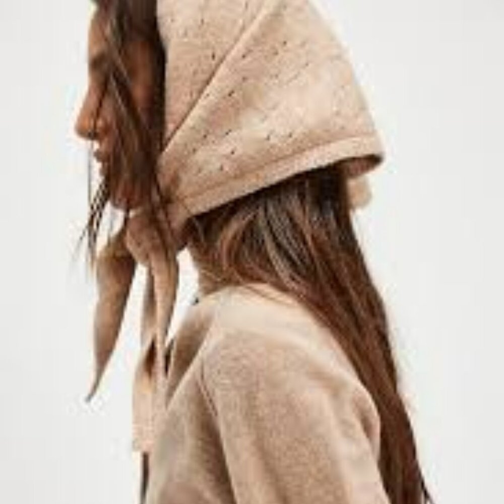 FREE PEOPLE Triangle Scarf Essential Taupe NWT